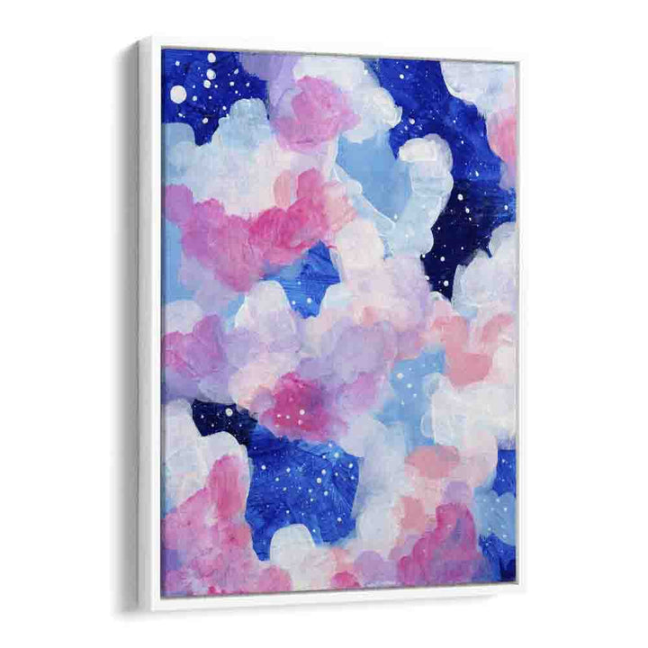 dreaming clouds by ejaaz haniff abstract art prints in White Floater Frame