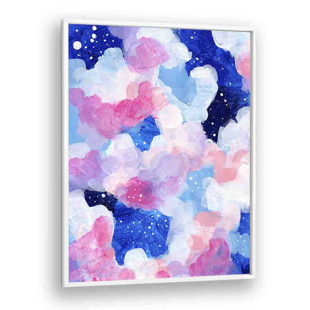 dreaming clouds by ejaaz haniff abstract art prints in White Plain Frame