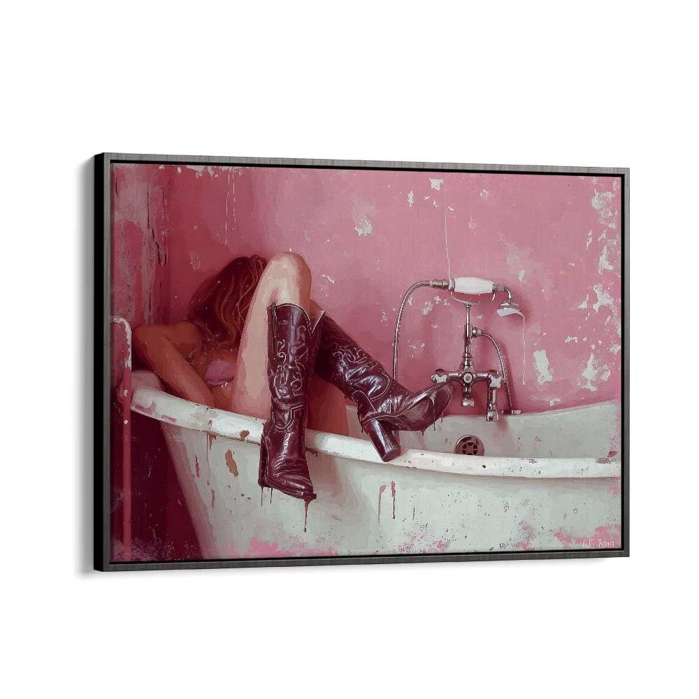 drowning I electric wall art prints in Black Floater Frame