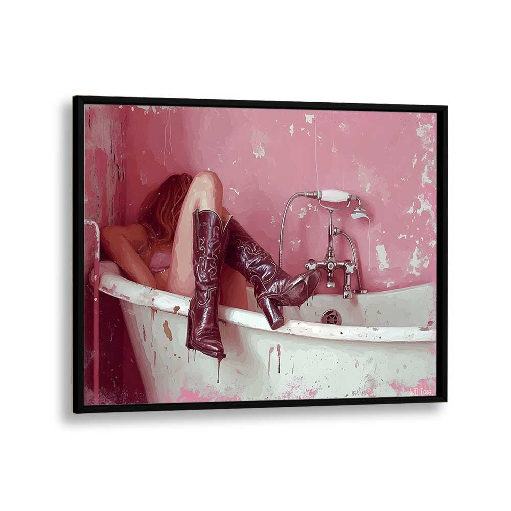 drowning I electric wall art prints in Black Plain Frame