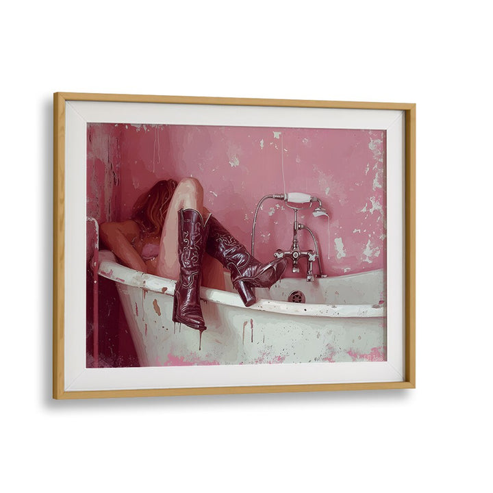 drowning I electric wall art prints in Oak Wood Frame With Mount 