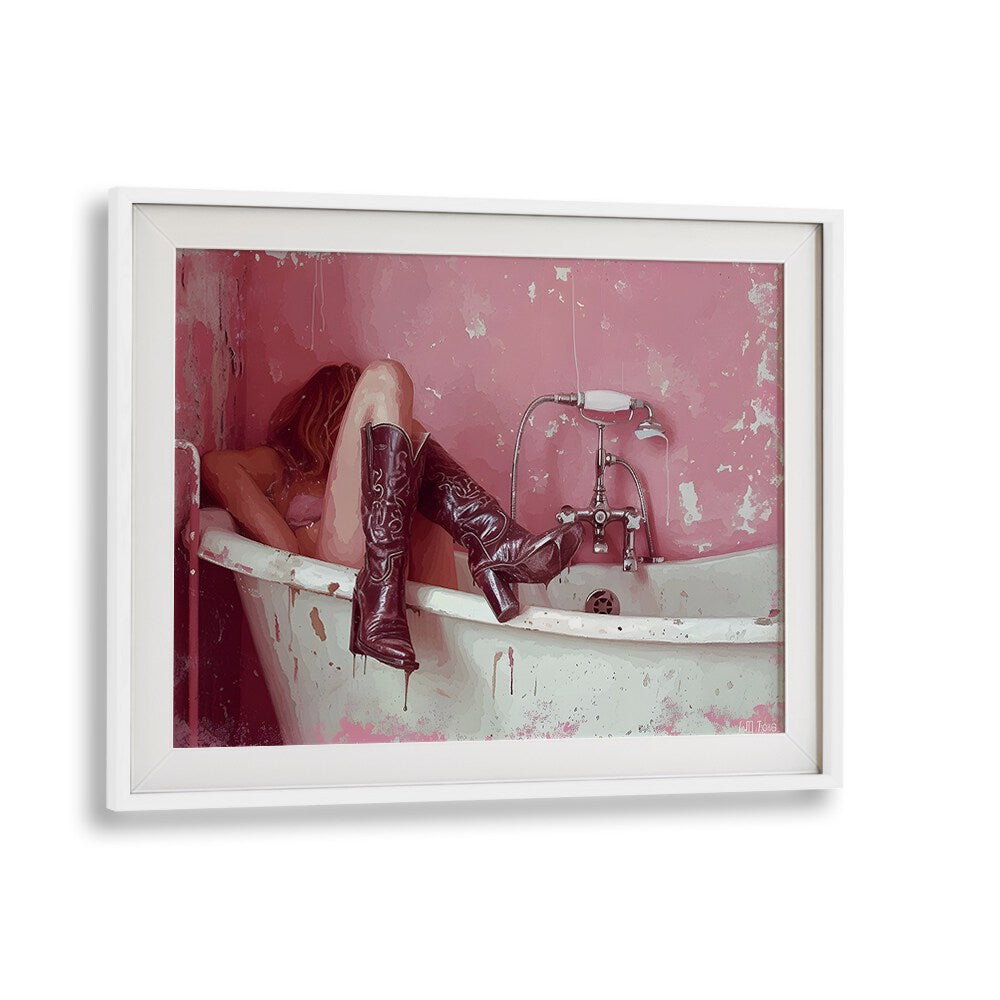 drowning I electric wall art prints in White Frame With Mount