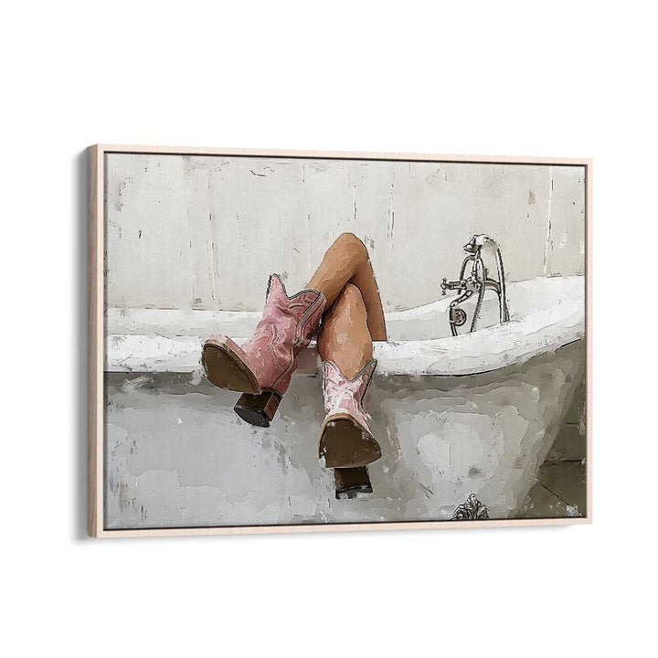 drowning II electric wall art prints in Oak Wood Floater Frame