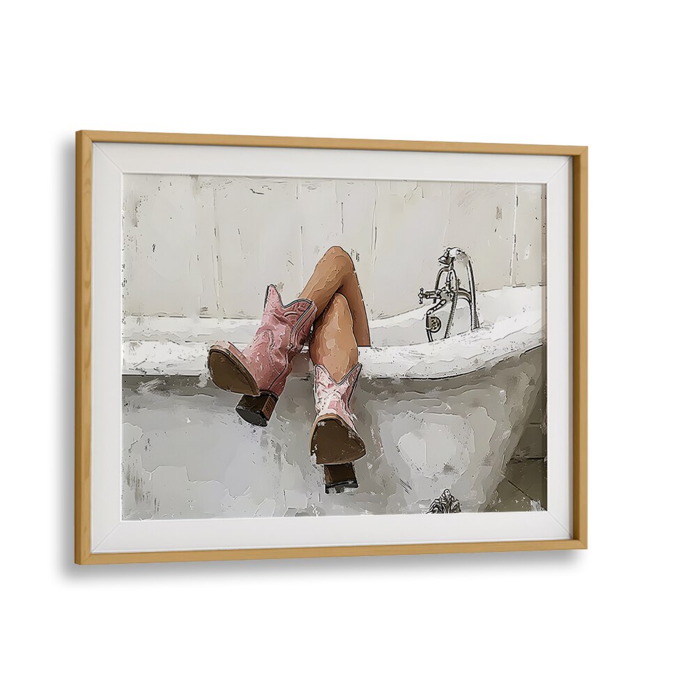 drowning II electric wall art prints in Oak Wood Frame With Mount