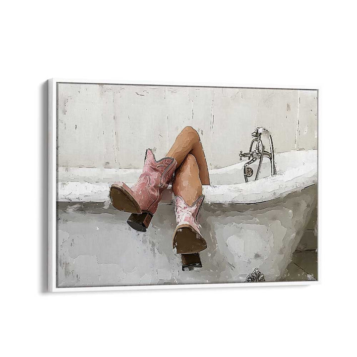 drowning II electric wall art prints in White Floater Frame