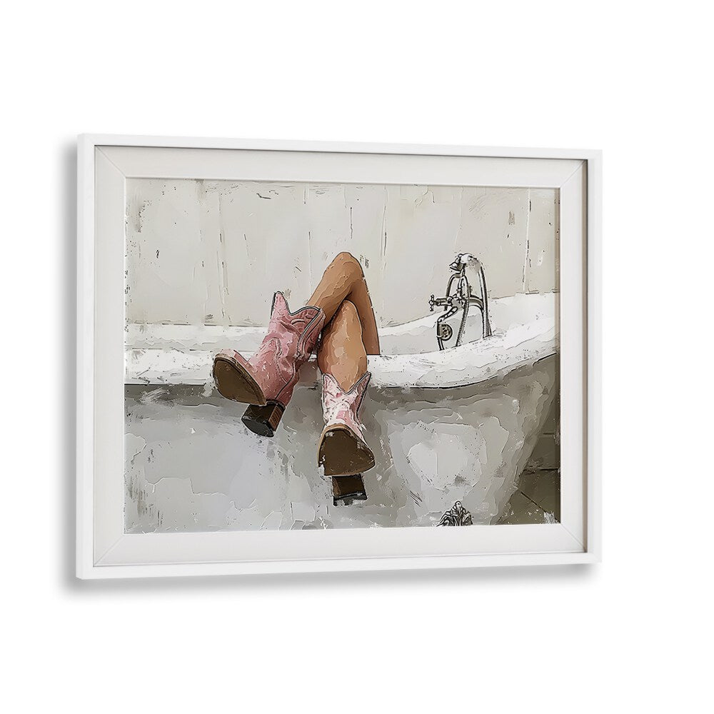 drowning II electric wall art prints in White Frame With Mount