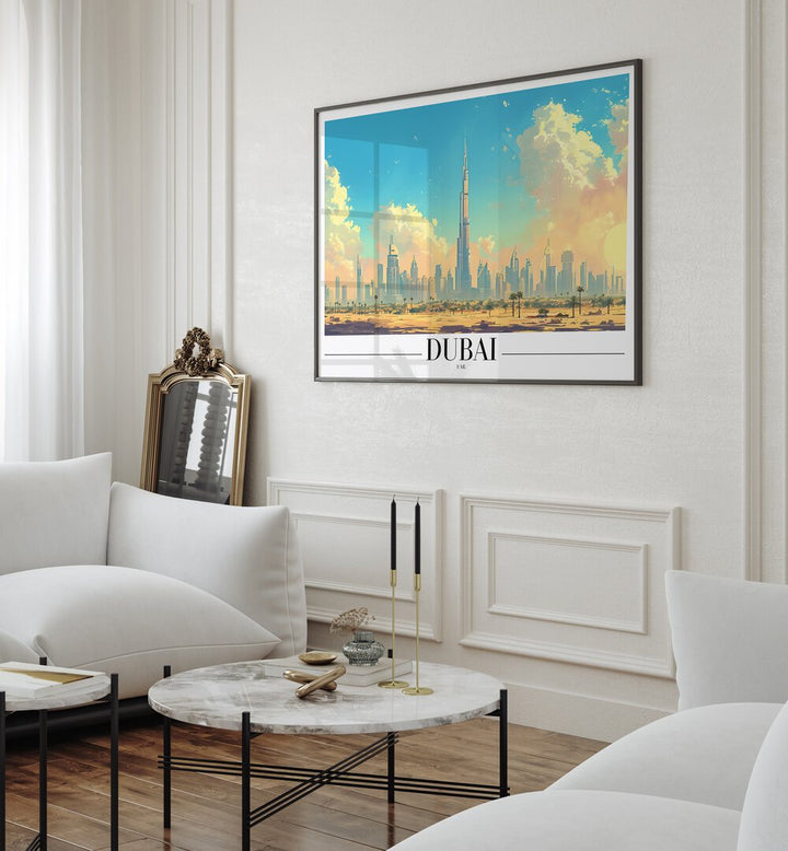 dubai-uae I travel posters Artwork IV placed on a Wall 