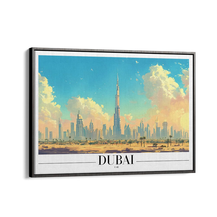 dubai-uae I travel posters in Black Floater Frame