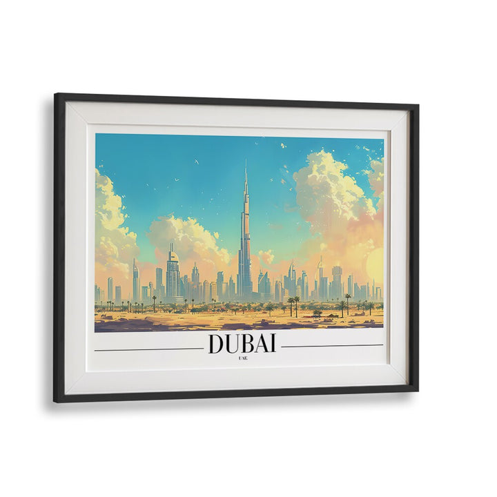 dubai-uae I travel posters in Black Frame With Mount