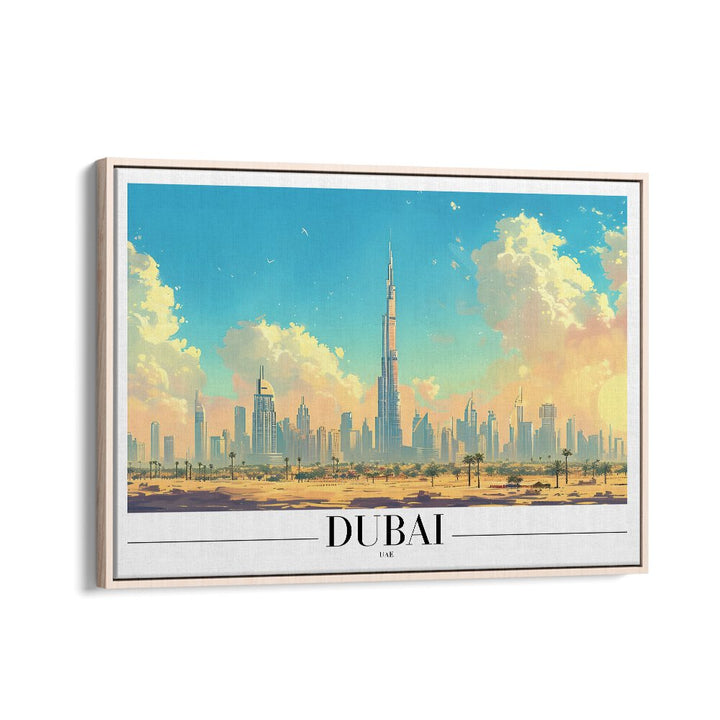 dubai-uae I travel posters in Oak Wood Floater Frame