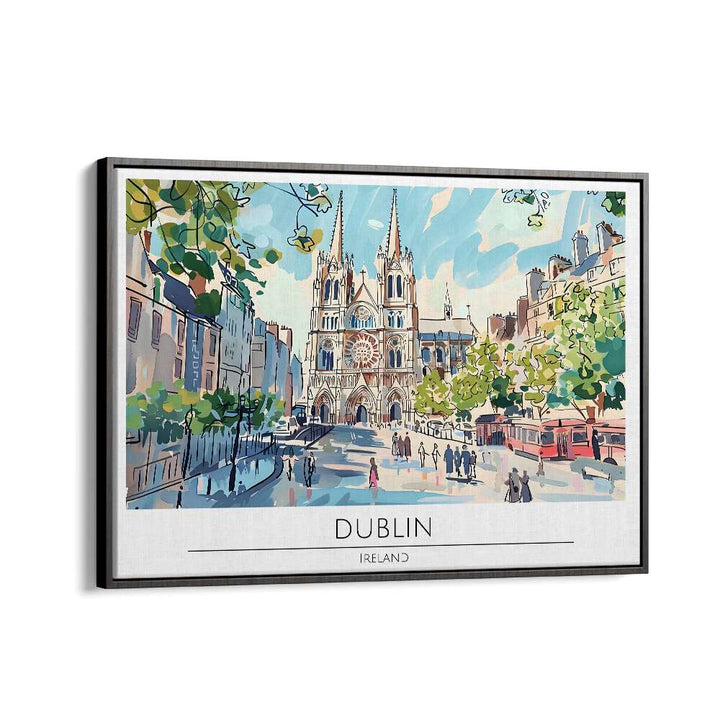 dublin capital city II travel posters in Black Floater Frame