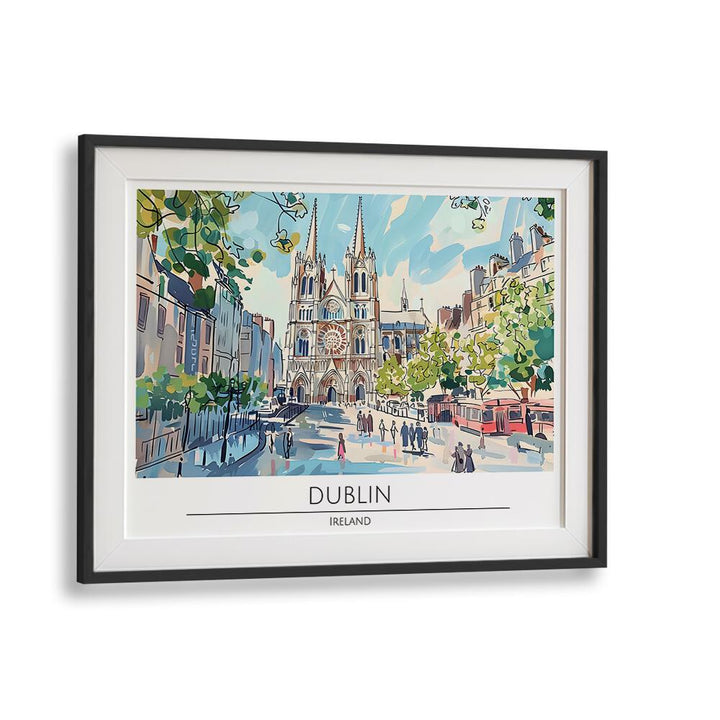 dublin capital city II travel posters in Black Frame With Mount