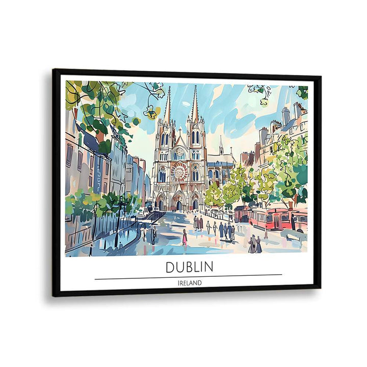 dublin capital city II travel posters in Black Plain Frame