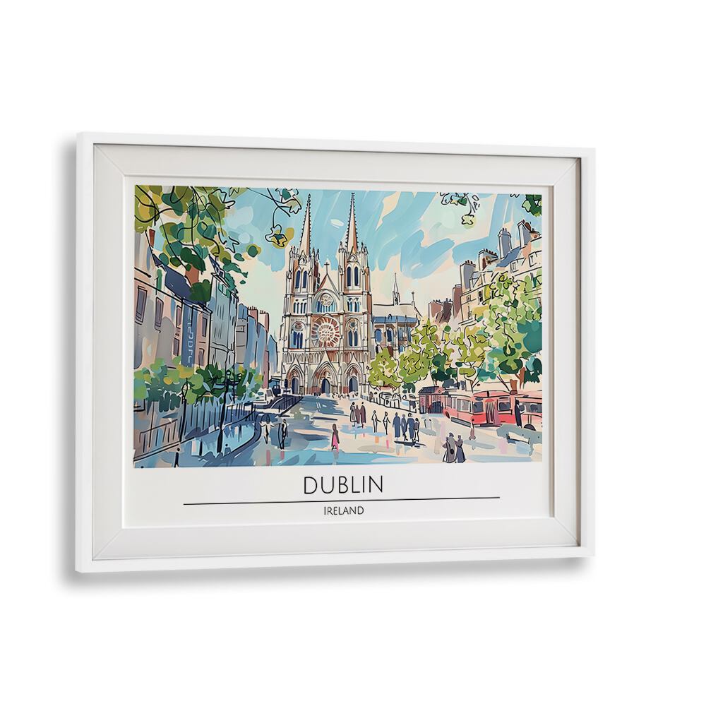 dublin capital city II travel posters in White Frame With Mount