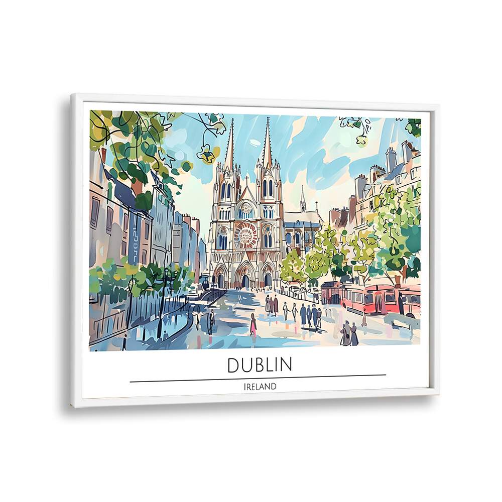 dublin capital city II travel posters in White Plain Frame