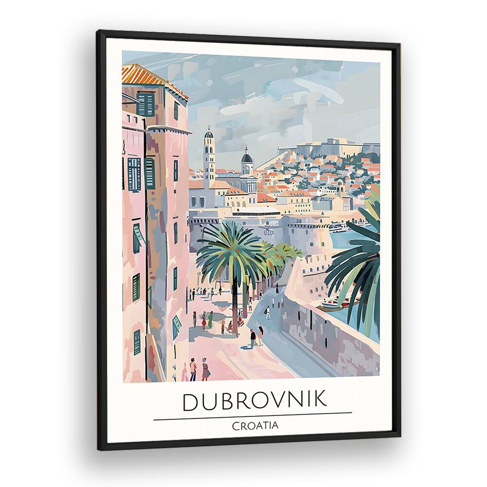 dubrovnik-croatia travel posters in Black Plain Frame