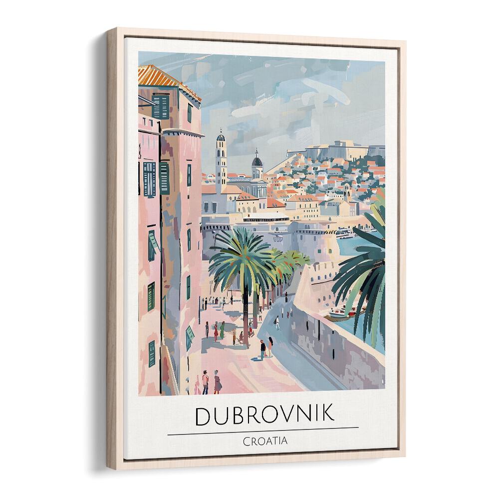 dubrovnik-croatia travel posters in Oak Wood Floater Frame