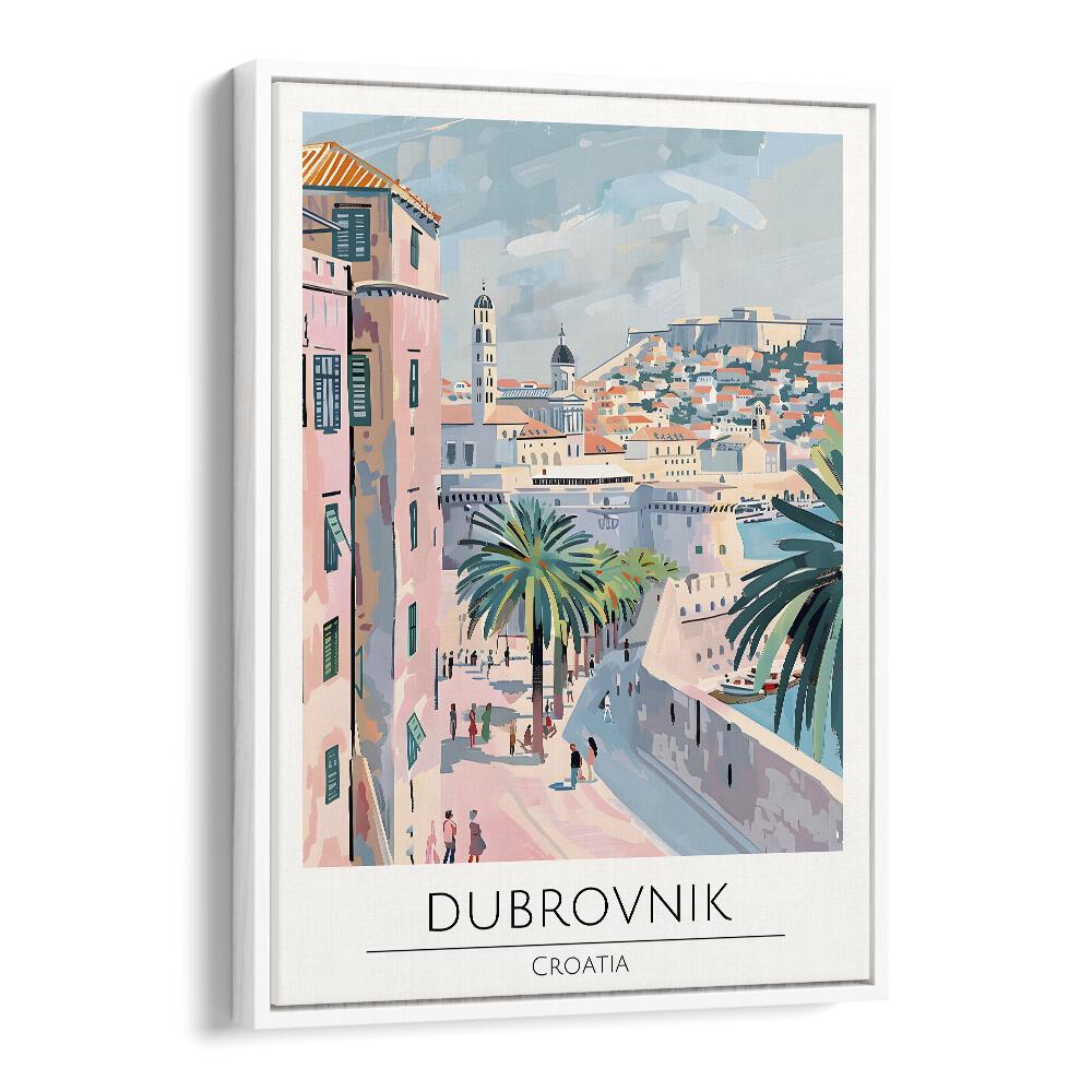 dubrovnik-croatia travel posters in White Floater Frame