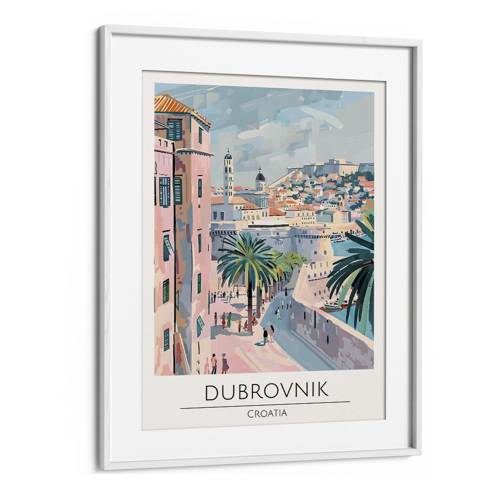 dubrovnik-croatia travel posters in White Frame With Mount