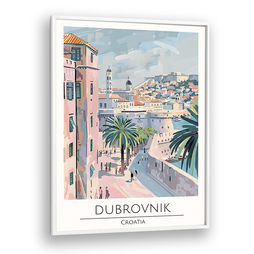 dubrovnik-croatia travel posters in White Plain Frame