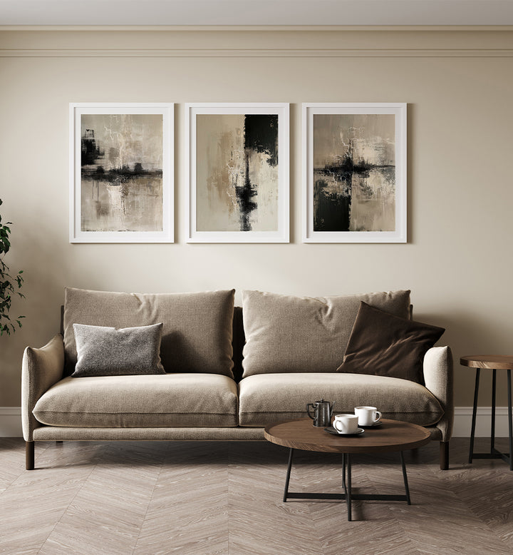 ECHOES IN STONE , SET OF 3 PAINTINGS