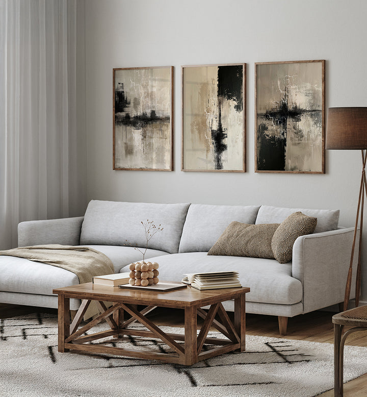 ECHOES IN STONE , SET OF 3 PAINTINGS