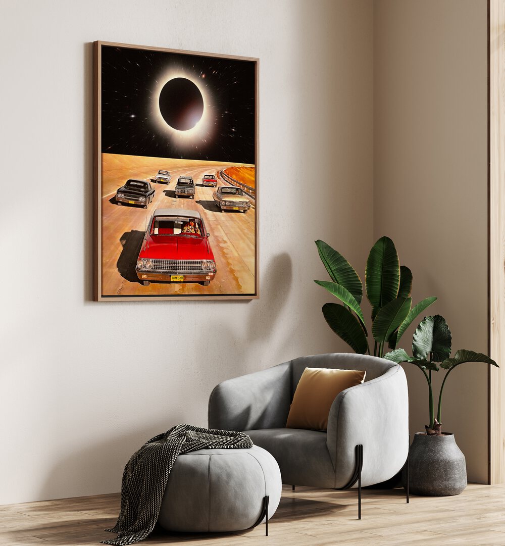 eclipsed car poster Artwork III near a COLOR Sofa