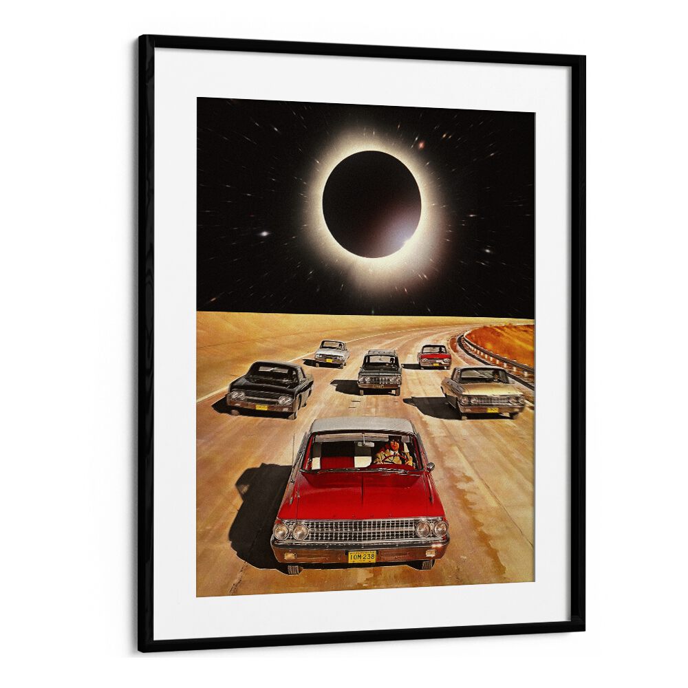 eclipsed car poster in Black Frame With Mount