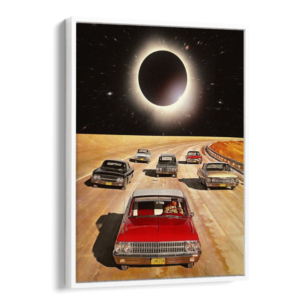 eclipsed car poster in White Floater Frame