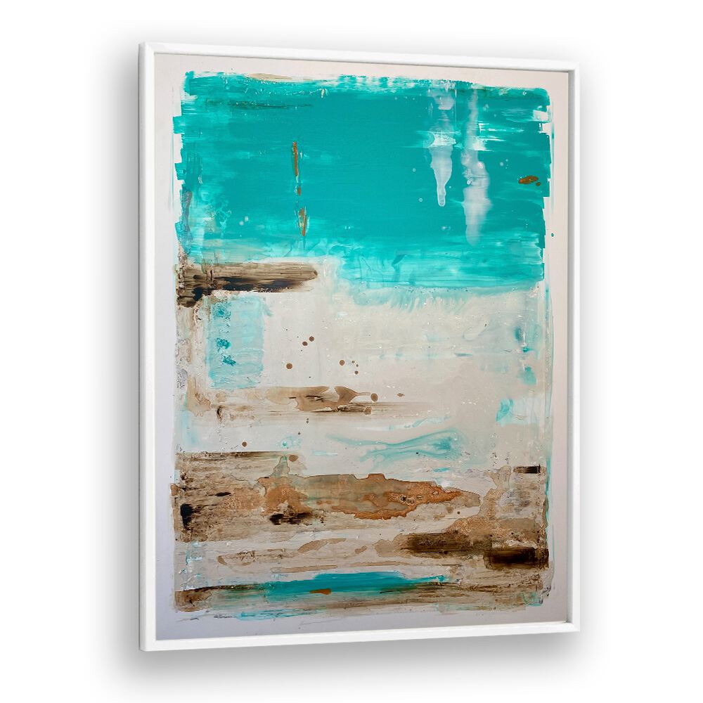 el mar X abstract paintings in White Plain Frame