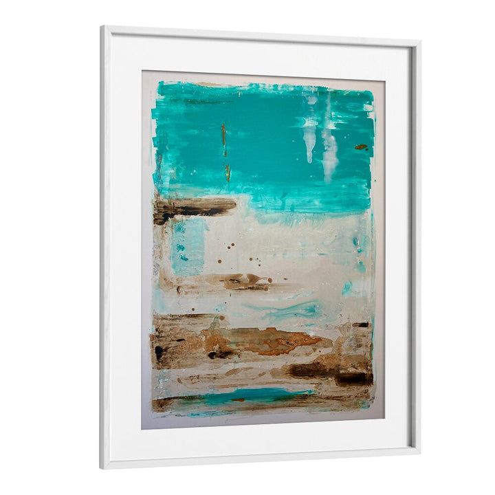 el mar Xabstract paintings in White Frame With Mount