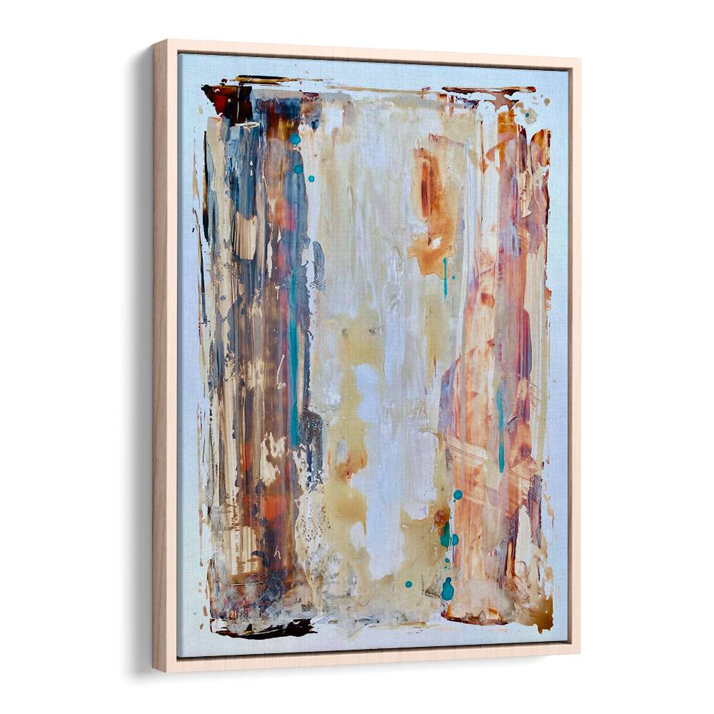 el mar i abstract paintings in Oak Wood Floater Frame