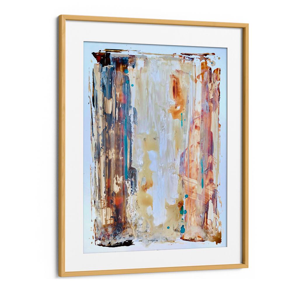 el mar i abstract paintings in Oak Wood Frame With Mount