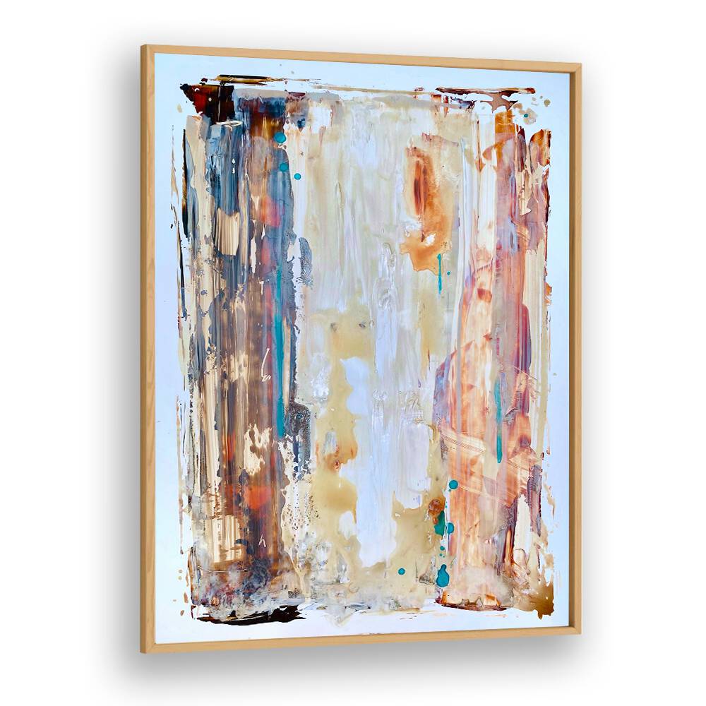 el mar i abstract paintings in Oak Wood Plain Frame