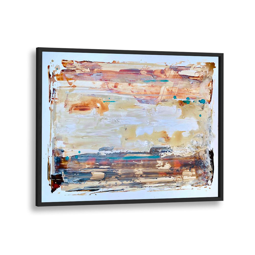 el mar ii abstract paintings in Black Plain Frame