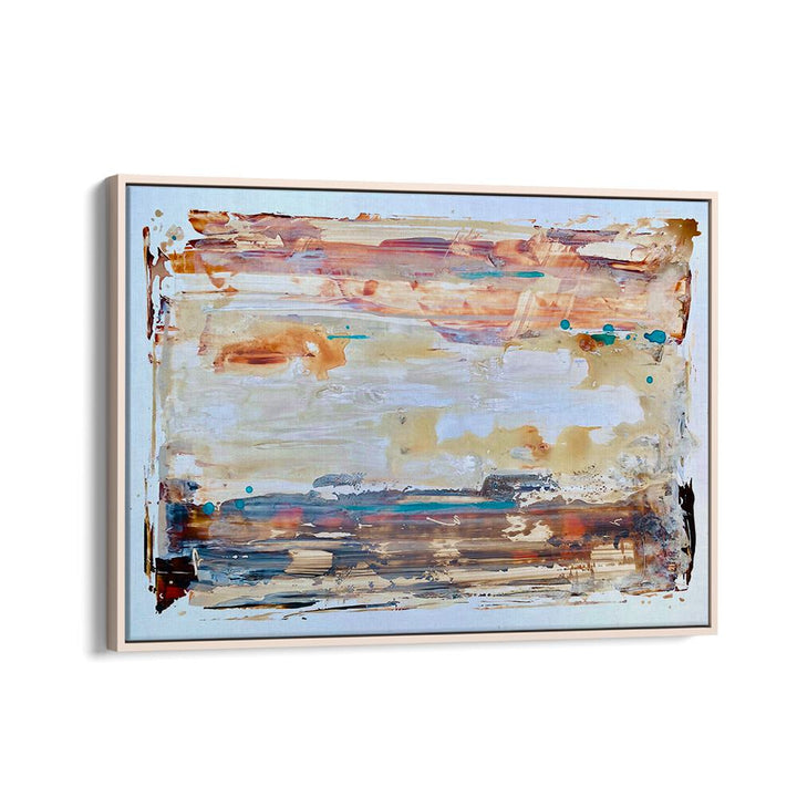 el mar ii abstract paintings in Oak Wood Floater Frame