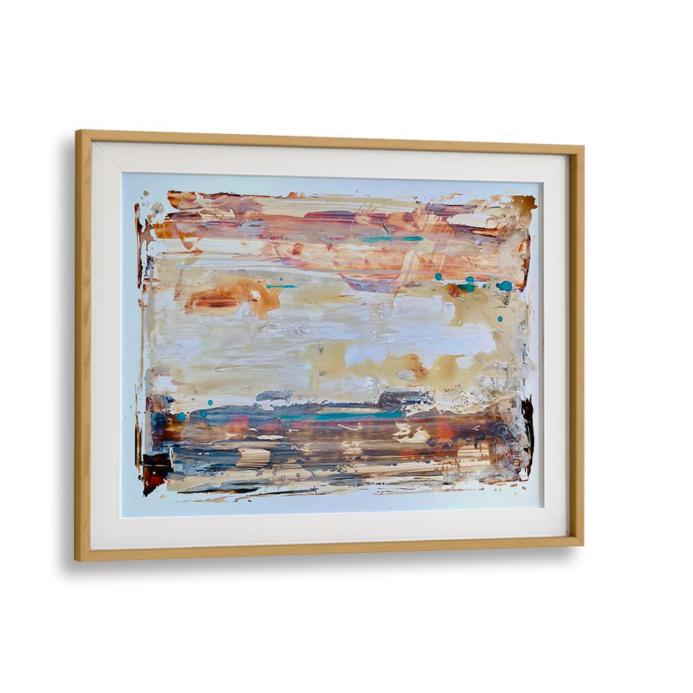 el mar ii abstract paintings in Oak Wood Frame With Mount