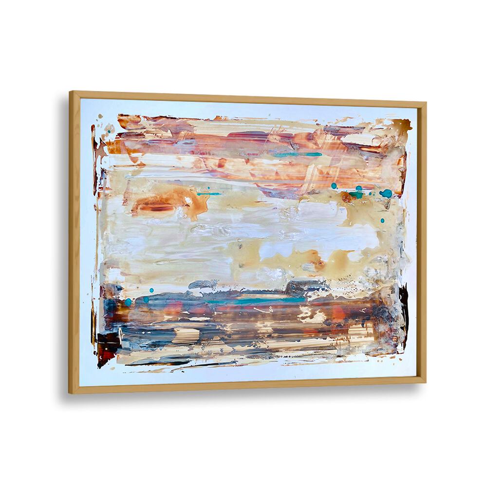 el mar ii abstract paintings in Oak Wood Plain Frame