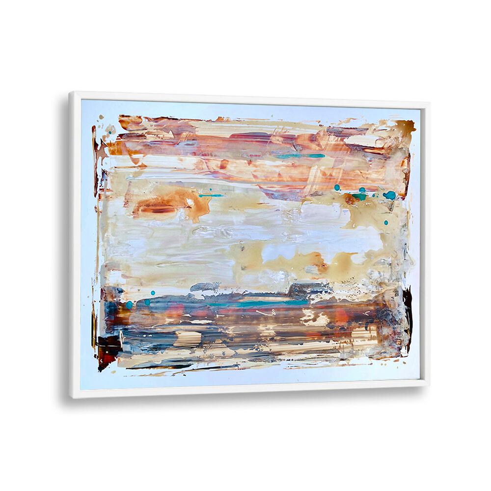 el mar ii abstract paintings in White Plain Frame