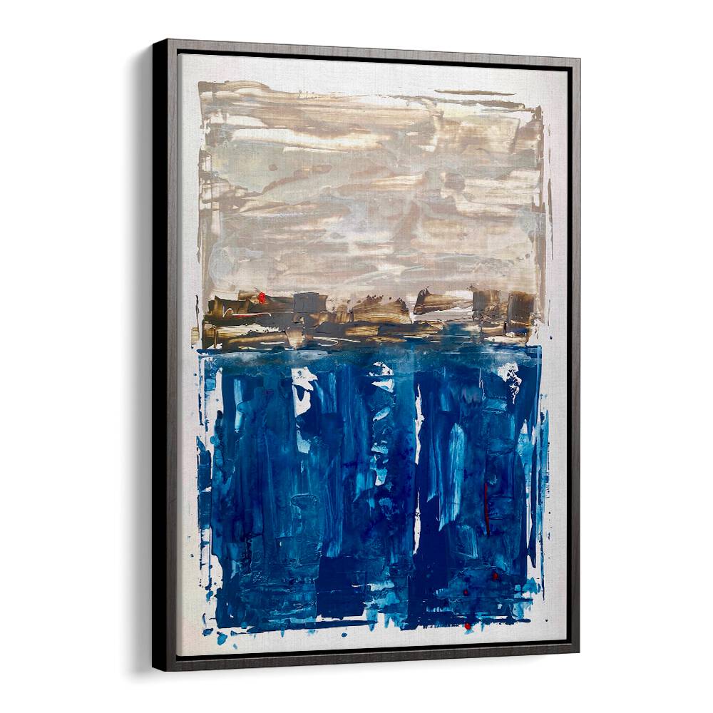 el mar iii abstract paintings in Black Floater Frame