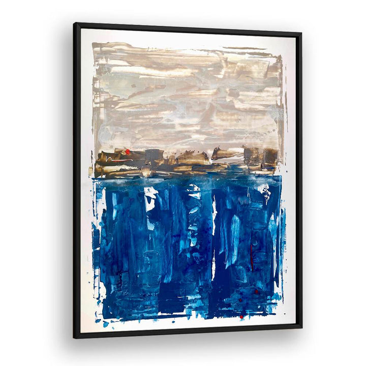 el mar iii abstract paintings in Black Plain Frame