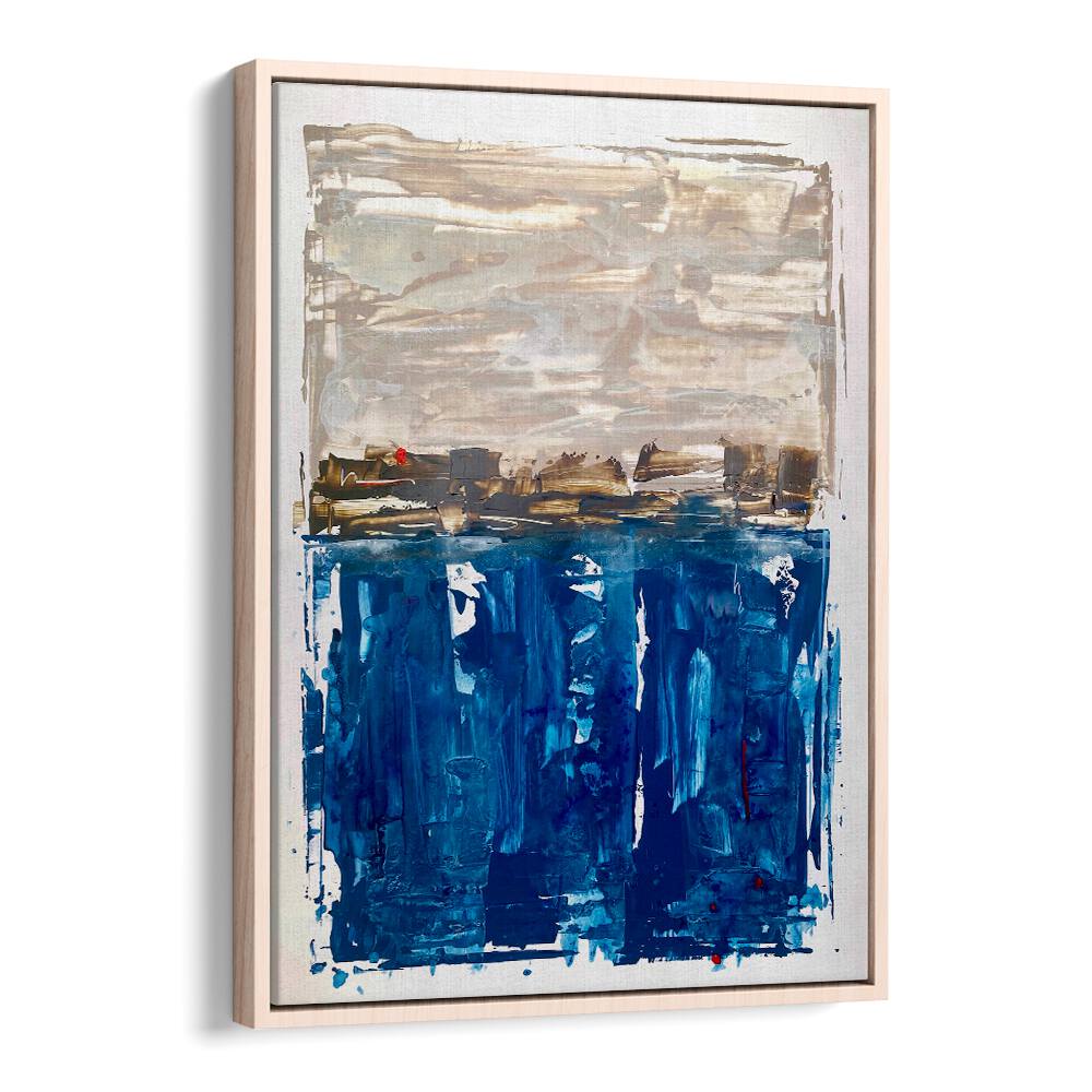 el mar iii abstract paintings in Oak Wood Floater Frame