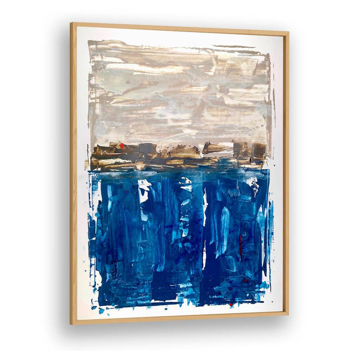 el mar iii abstract paintings in Oak Wood Plain Frame