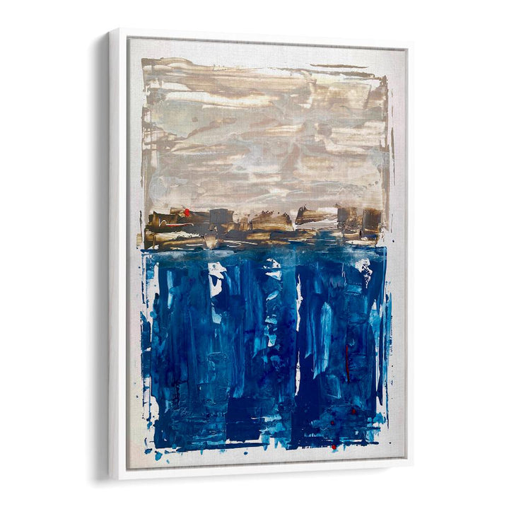 el mar iii abstract paintings in White Floater Frame