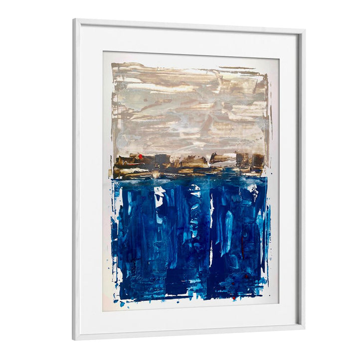 el mar iiiabstract paintings in White Frame With Mount