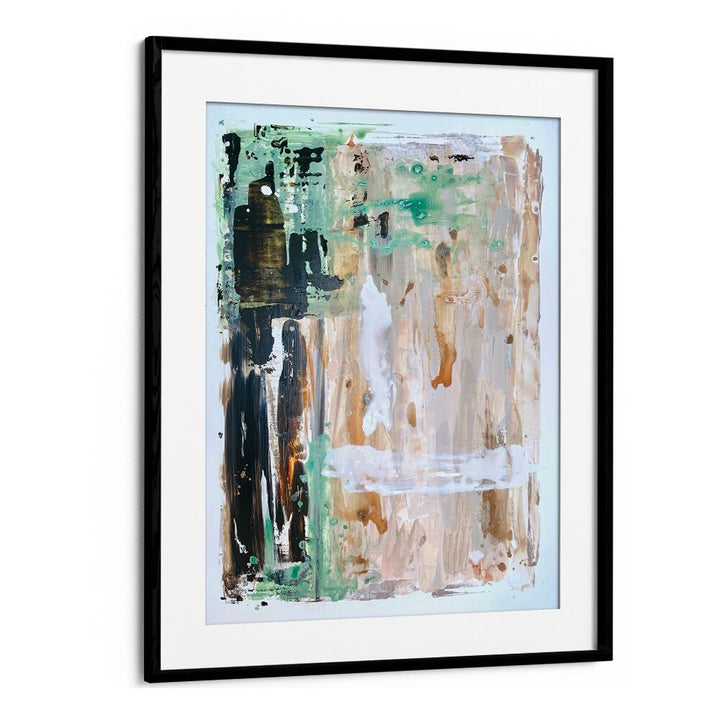 el mar iv abstract paintings in Black Frame With Mount