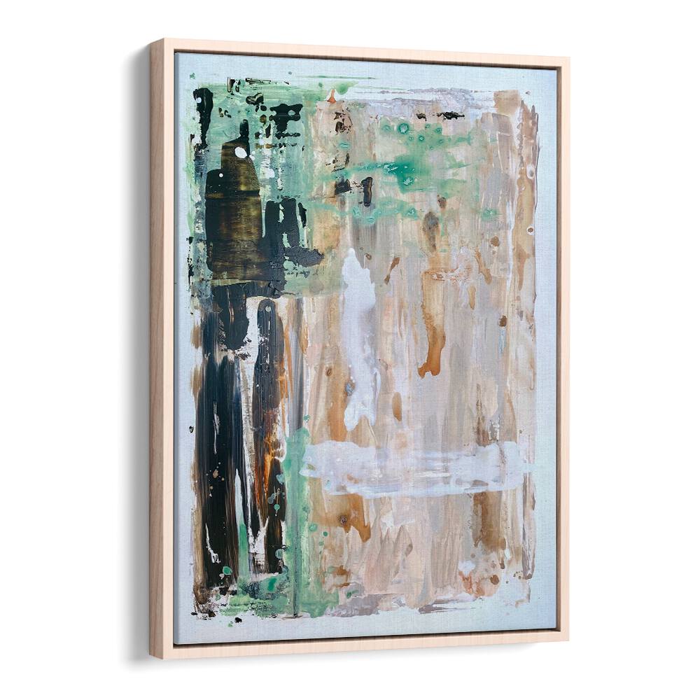 el mar iv abstract paintings in Oak Wood Floater Frame