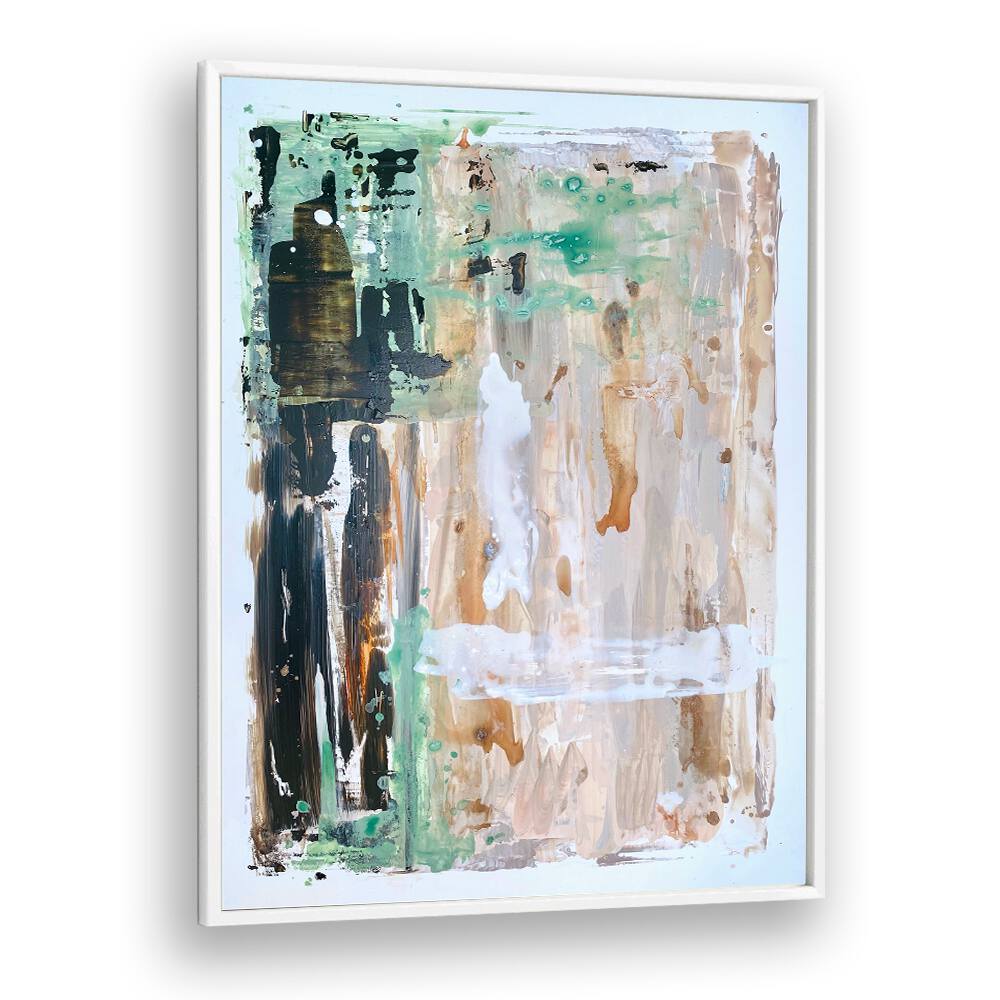 el mar iv abstract paintings in White Plain Frame