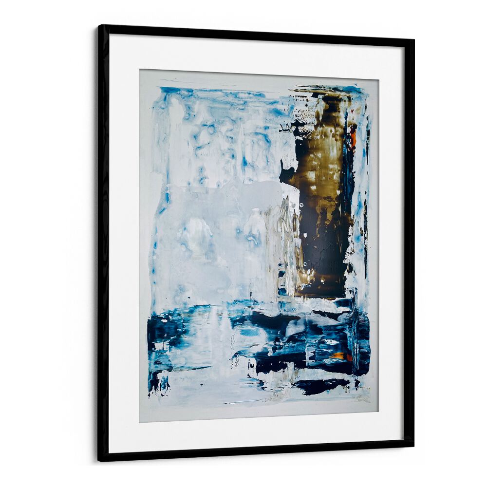 el mar ix abstract paintings in Black Frame With Mount