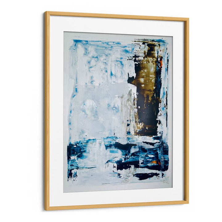 el mar ix abstract paintings in Oak Wood Frame With Mount